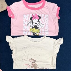 Disney Minnie Mouse Pink and White Kids T-Shirt Set